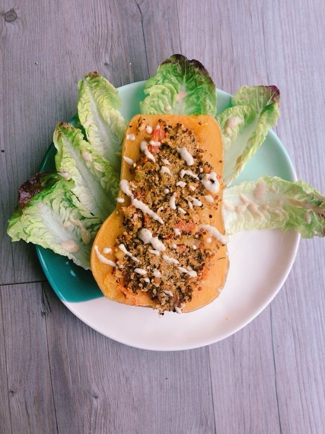 Butternut farcie vegan