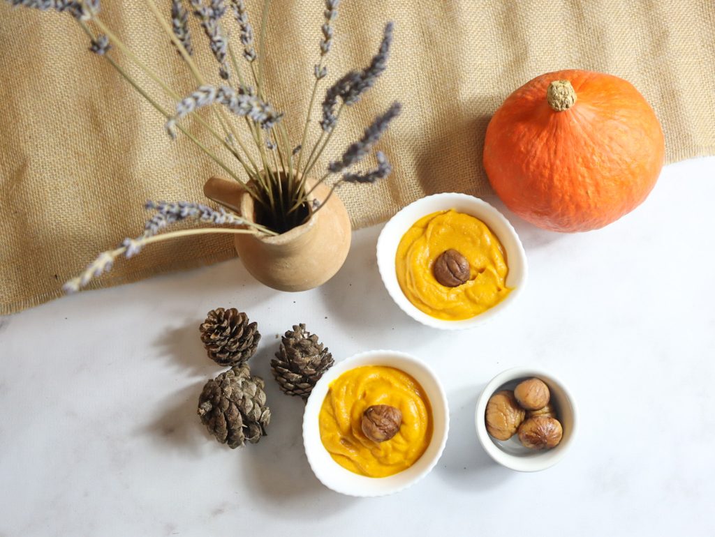 Velouté de potimarron aux châtaignes